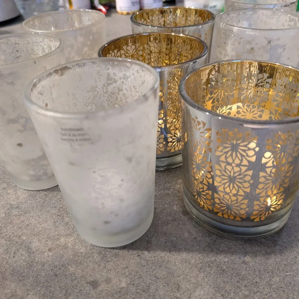 Crate & Barrel Glass Votive Set - NEW